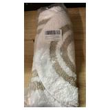 DEXI Oval Bath Mats for Bathroom, 17x30 Absorbent Bath Mat, Washable Microfiber Bathroom Rug with Non Slip Backing for Shower Floor, Beige