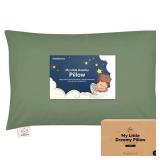 KeaBabies Toddler Pillow with Pillowcase, Jumbo 14X20 - Soft Organic Cotton Toddler Pillows for Sleeping - Machine Washable - Perfect for Travel, Toddler Bed Set (Jungle Green)