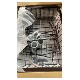 Miyawell Fruit Vegetable Storage Basket for Kitchen - 4 Tier Stackable Metal Wire Baskets Cart with Rolling Wheels Utility Fruits Rack Produce Snack Organizer Bins for Pantry Bathroom Laundry Bronze