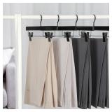 TOPIA HANGER Black Wooden Pants Hangers, Wood Skirt Hangers with Clips, Deluxe Jeans Hanger with 360° Swivel Anti-Rust Flat Hook, Smooth Finish Wood Hangers for Slacks Trousers 20 Pack, CT03B