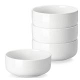 MALACASA 24 OZ Cereal Bowls, 5.8 Inch Soup Bowls Ceramic Bowl Sets of 4, Breakfast Bowls Set for Kitchen, Dishwasher Microwave Oven Safe, White, Series LUNA