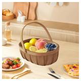 3Pack Harvest Basket, Garden Baskets with Handles, Handmade Woven Fruits Vegetable Storage Serving Holder, Gift Packing Woven, Flower Girl