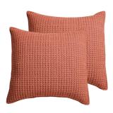 Levtex Home - Mills Waffle - Euro Sham (Set of Two) - Adobe - Sham Size (26x26in.), No Insert