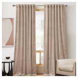 RYB Home Blush Velvet Curtains 90 inches for Nursery, Bedroom Window Curtain Panels Skin Friendly Drapes for Girls Room, Wide 52 x Long 90, Blush, 2 Panels