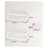 ODesign Shower Caddy 3 Pack SUS304 Stainless Steel-No Drilling-Shower Bathroom Shelves Rack,Rustproof Wall Mounted,Adhesive Shower Shelf Basket Organizer-White