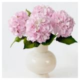 ZYTUYO 19.6\ 4PCS Pink Artificial Hydrangea Flower, Large Silk Full Flowers Heads, Lifelike Faux Bouquet with Stems Floral Wedding Home Party Shop Baby Shower Centerpieces Decorin