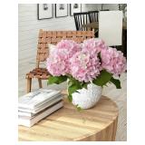 ZYTUYO 19.6\ 4PCS Pink Artificial Hydrangea Flower, Large Silk Full Flowers Heads, Lifelike Faux Bouquet with Stems Floral Wedding Home Party Shop Baby Shower Centerpieces Decorin