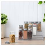 FAIRHOME Set of 2 3-Tier Spice Rack Organizer Clear Storage Shelf for Kitchen, Bathroom, Bedroom and Office, Home Storage and Organization
