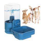 VANNON Small Animal Filter Water Dispenser for Crate, 26oz Water Bottle for Cage, BPA Free and Anti-Overeflow Pet Water Bowl for Small Dogs, Cats and Rabbits, Blue