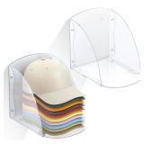 Acrylic Hat Rack for Baseball Cap, Clear Hat Organizer Sturdy Wall Mounted or Desktop Display Hat Storage, Wall Hat Organizer Fit 10 Caps, Hat Holder for Ball Caps and Accessories, for Men Women-1 Pac