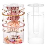 Yofi Design Headband and Scrunchie Holder Stand - Girls Clear Acrylic Scrunchie Holder Organizer - Vanity Display Jewlery Storage for hair accessories Bows, Hair Ties, Clips, and Pins