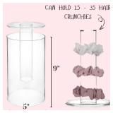 Yofi Design Headband and Scrunchie Holder Stand - Girls Clear Acrylic Scrunchie Holder Organizer - Vanity Display Jewlery Storage for hair accessories Bows, Hair Ties, Clips, and Pins