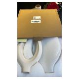 Lvases Snuggle Hollow Ceramic Vase Set of 2, Nordic Modern Boho ins Style Decorative Ceramic Aesthetic Flower Vase for Home Decor (Milky White W 6.3\ X H 8.4\in)in