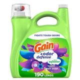 Gain Odor Defense Liquid Fabric Softener, Super Fresh Blast scent, 140 FL OZ, 190 loads, 2 in 1 Freshness plus Odor Protection