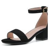 LAURMOSA Girls Black Dress Shoes Tween Formal Open Toe Sandals Tween Heels Size 5 Flower Girls Dress Sandals for Wedding Kids High Heels Fancy Shoes Dance Prom Party(L1008NuBlack 5)