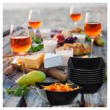 Tanlade 50 Pcs Square Plastic Serving Bowls Disposable Snack Salad Bowl Small Party Candy Bar Containers Taco Bar Serving Dishes for Buffet Chips Fruit(Black,8 oz)