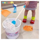 Meland Kids Cleaning Set - 8Pcs Toddler Broom and Toy Vacuum Cleaner, Pretend Play Children House Cleaning Toys, Christmas Birthday Gift for Girls and Boys