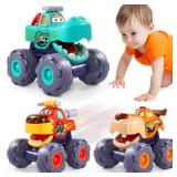 OCATO Car Toys for 1 Year Old Boy Gifts, Pull Back Monster Truck Toy Cars for Toddlers 1-3, 1 2 3 One Year Old Boy Birthday Gift 1st Vehicles Kids Stocking Stuffers Toddler Baby Boys Toys 12-18 Months