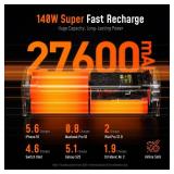 AOHI 240W Laptop Power Bank 27600mAh Portable Fast Charger (99.3wh), Airline-Compliant, 140W PD 3.1 Large Battery Pack The Future Starship for MacBook, iPad iPhone 16 Pro Max,Galaxy,Steam Deck, Grey