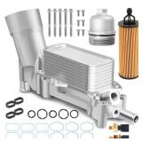 926-959 Upgraded Full Aluminum Engine Oil Filter Housing with Oil Cooler Sensors and Gaskets Compatible with 2017-2018 Chrysler 200300 Dodge Charger Avenger Journey Wrangler Ram Promaster 3.2 3.6 V6