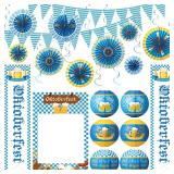 Motiskyy 37 Pcs Oktoberfest Party Decor Kit Bavarian Pennant Flags Paper Fans Banner Paper Lanterns Octoberfest Themed Party Supplies Home Yard Favor Decor Set for German Beer Festival