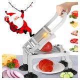 Newhai Commercial Tomato Slicer 0.410mm Thickness Manual Tomato Cucumber Onion Ham Egg Cutter Heavy Duty Stainless Steel Slicer Tool with 4 Suction Cups for Restaurant Home Use