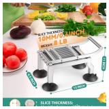 Newhai Commercial Tomato Slicer 0.410mm Thickness Manual Tomato Cucumber Onion Ham Egg Cutter Heavy Duty Stainless Steel Slicer Tool with 4 Suction Cups for Restaurant Home Use
