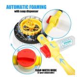 Rotating Car Wash Brush, Car Wash Brush with Long Handle,Automatically Foams Car Wash Kit with Car Cleaning Brush,Pressure Washer Gun and Hose Nozzle for Cars,Yards,Gardens,Pets etc