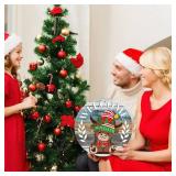 GlikCeil 33 Pcs Christmas Interchangeable Highland Cow Welcome Sign Highlands Cow Seasonal Hanging Door Decor Wooden Interchangeable Door Sign for Christmas Farmhouse Holiday Decor(Colorful Grain)