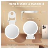 Auxmir 1X30X Magnifying Mirror with Light, Double Sided Makeup Mirror with Adjustable 3 Color Light, 2000mAh Rechargeable Lighted Magnifying Mirrors with Tweezer, Foldable Travel Mirror with Rotation