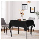 sancua Black Square Tablecloths 54x54 Inch, 2 Pack - Fabric Table Cloth for Square or Round Tables, Washable Polyester Table Cover for Dinner, Holiday Party, Decorative Display Tables