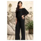 KOH KOH Plus Size Womens Long Pant Suit Pockets Sexy Off Shoulder large Strapless Summer Cocktail Dressy One Piece Jumpsuit Jumpsuits Romper Rompers Playsuit Tall Outfit, Black 2XL 18-20