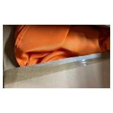 sancua Round Tablecloth - 60 Inch - Water Resistant Spill Proof Washable Polyester Table Cloth Decorative Fabric Table Cover for Dining Tables, Buffet Parties and Camping, Orange