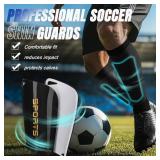 XZQTIVE Soccer Shin Guards with Shin Sleeves and Soccer Socks, Football Shin Pads Set for Kids Youth and Adult,Black