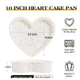 AOTASO Silicone Heart Shaped Cake Pans 10 Inch Large Heart Cake Pan Nonstick Silicone Heart Molds for Baking (2 Pcs Set, Cream)