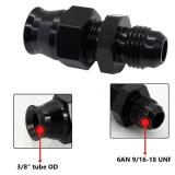 YSIL 6AN Male Flare to 3/8â Tube OD Fuel Hardline Straight Fitting Adapter Aluminum Compression Connector Black 4PCS