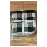 PurpleEssences Waffle Weave Plaid Dish Cloths, 100% Cotton - 12x12 Inches, Soft Absorbent Quick Drying Buffalo Check Dish Rags for Kitchen, 6 Pack - Christmas Holiday Winter - Black and White