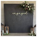 Wooden Engaged Sign for Backdrop, 17.7 * 4.33inch Engagement Party Decorations, Just Engaged Wooden Sign for Wall Hanging Decoration Bridal Shower Party Supplies Photo Booth Props