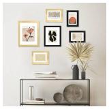 Hongkee 4x6 Picture Frame (4 Pack, Gold), Made of Real Glass and Wooden Frame - Display Pictures 3.5x5 with Mat or 4x6 Without Mat, 4 by 6 Photo Frames TableTop Display and Wall Mounting