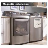 Kamehame Magnetic Lint Bin for Laundry Room Organization and Storage, Cotton Linen Lint Bag, Wall Mount Space Saving Washer Dryer Trash Can Collector