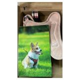 PoyPet Plaid Dog Harness, No Pull Front Clip Pet Vest Harness, Soft Padded Reflective Adjustable Walking Harness with Handle for Medium Dogs(Checkered Beige,M)