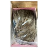 Rosa Star Short Wig Ombre Brown Mixed Blonde Hair Wigs Natural Curly with Bangs Synthetic Hair Fibers Heat Resistant Full Wig for Women