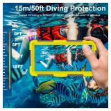 ???????? ???????????? Underwater Snorkeling Diving Phone Case for iPhone 161514131211 Pro Max, Samsung Galaxy S24S23S22S21 50ft15m Waterproof Case, Professional Scuba Phone Case - Yellow