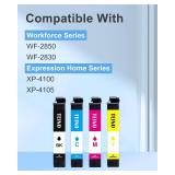 TEINO Remanufactured Ink Cartridge Replacement for Epson 212 T212 212XL Ink Cartridges for Epson Printer XP-4100 XP-4105 WF-2830 WF-2850 (Black Cyan Magenta Yellow, 4-Pack)