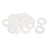 uxcell 20Pcs M22 Nylon Flat Washers 22mm ID 42mm OD 3mm Thick Plain Washer Grommets Plastic Sheet Gasket Fastener Sealing Spacer Gasket Ring, White
