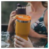 RTIC 20oz Essential Tumbler with Lid, Ceramic Lined, Insulated, Stainless Steel, Metal, Double Wall Vacuum-Insulation, Travel Cup for Iced Coffee, Tea, Hot and Cold Drink, Graphite