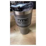 RTIC 20oz Essential Tumbler with Lid, Ceramic Lined, Insulated, Stainless Steel, Metal, Double Wall Vacuum-Insulation, Travel Cup for Iced Coffee, Tea, Hot and Cold Drink, Graphite