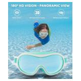 Aegend 2 Pack Swim goggles for Kids 3-15, Anti-Fog Anti-UV Wide Vision Waterproof, No leak Swimming goggles for Boys Girls
