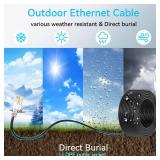 Cat6a Ethernet Cable Slim 100ft OutdoorandIndoor, 28AWG Pure Copper Cat6 Internet Cable for Waterproof and Direct Burial, Flexible Cat6 Ethernet Cable 10G 550MHZ, Cat 6 Network cable for Indoor Black