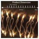 Christmas Lights 100 Count Mini Clear Lights 32ft White Wire Christmas Tree String Lights Set for Outdoor Indoor Christmas Decorations Wedding Decorations Valentines Day Decor,UL Certified (32feet)